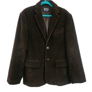International Male Mens Corduroy Brown Jacket Sz M Button Front Coat 90s Vintage